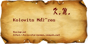 Kolovits Mózes névjegykártya